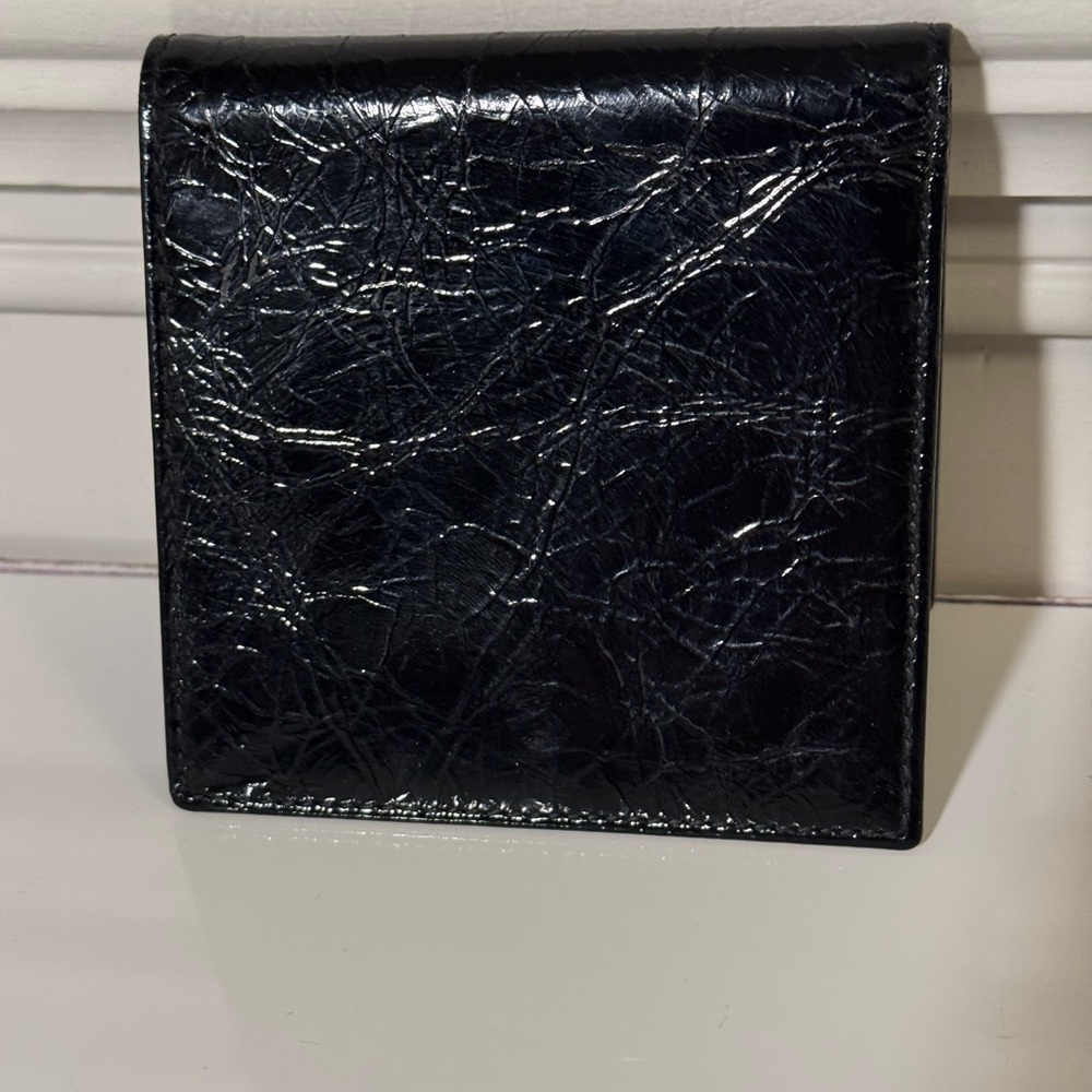 Marc Jacobs Black Patent Leather Bifold Wallet